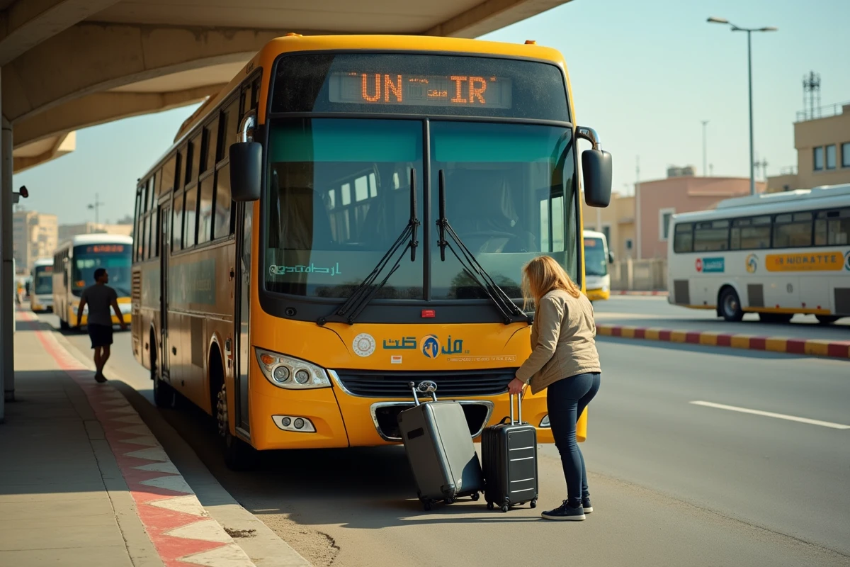 Bus longue distance à la gare routière de Tunis en partance pour Monastir
