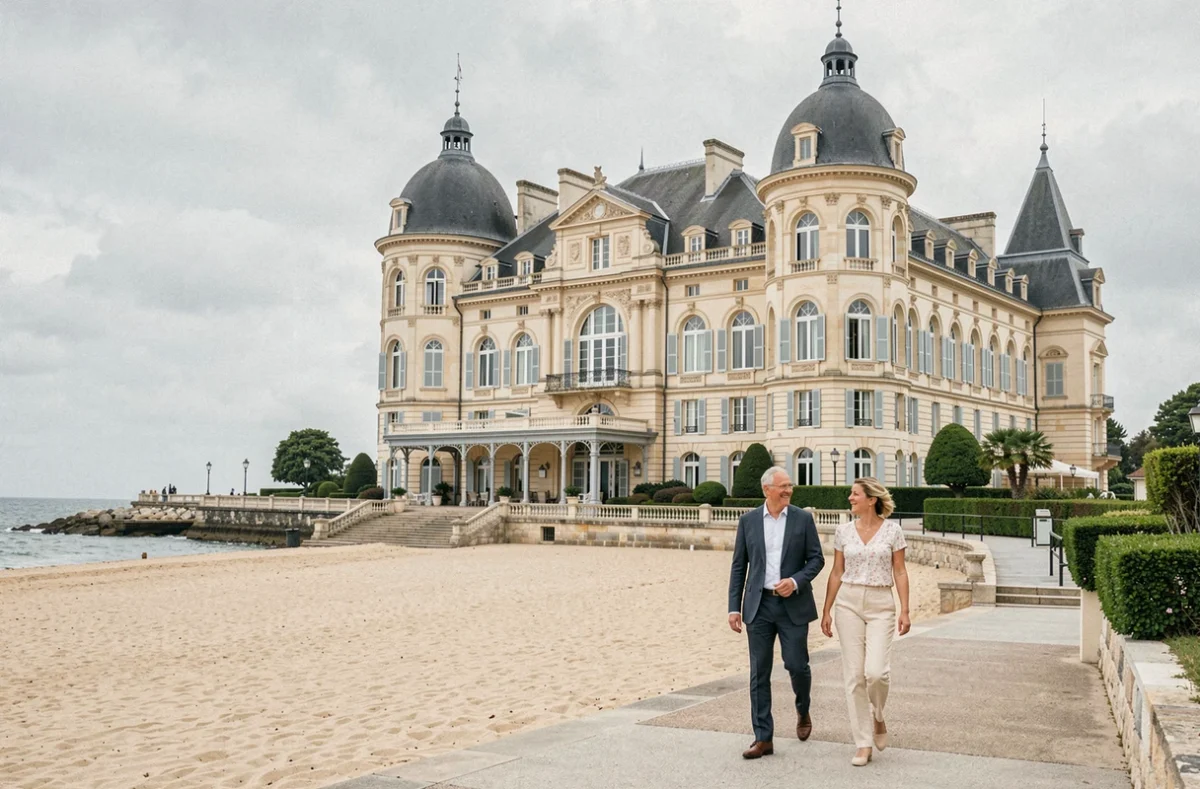 Façade Belle Époque du Grand Hôtel des Thermes de Saint-Malo sur la promenade de Paramé
