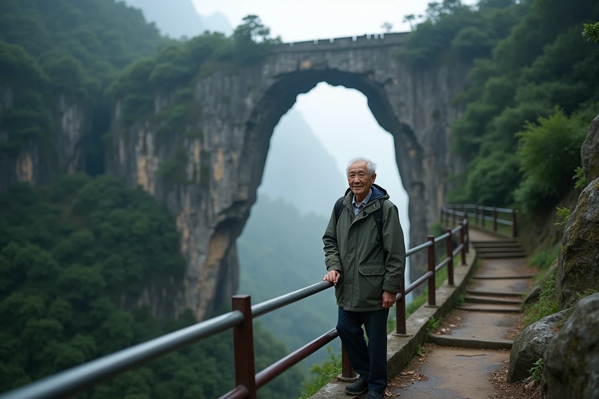 Homme asiatique contemplant l