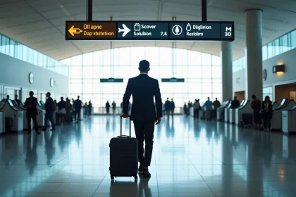 Homme d'affaires marocain dans l'aéroport moderne