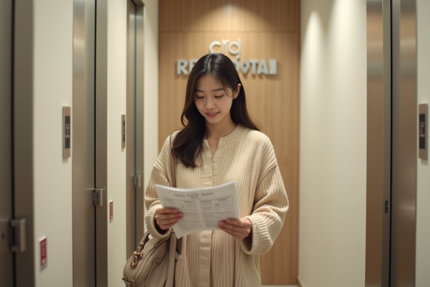 Jeune femme asiatique dans un hôtel capsule lisant un guide