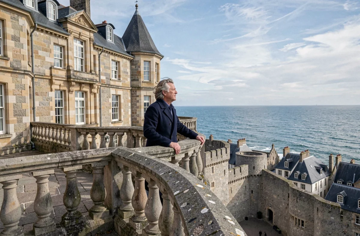 Façade corsaire du Nouveau Monde à Saint-Malo avec vue sur les remparts et la Manche