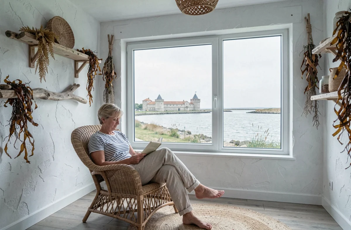 La Maison des Algues à Fouras, chambre d'hôtes côtière avec décor en algues séchées, bois flotté et fenêtre panoramique sur l'estuaire