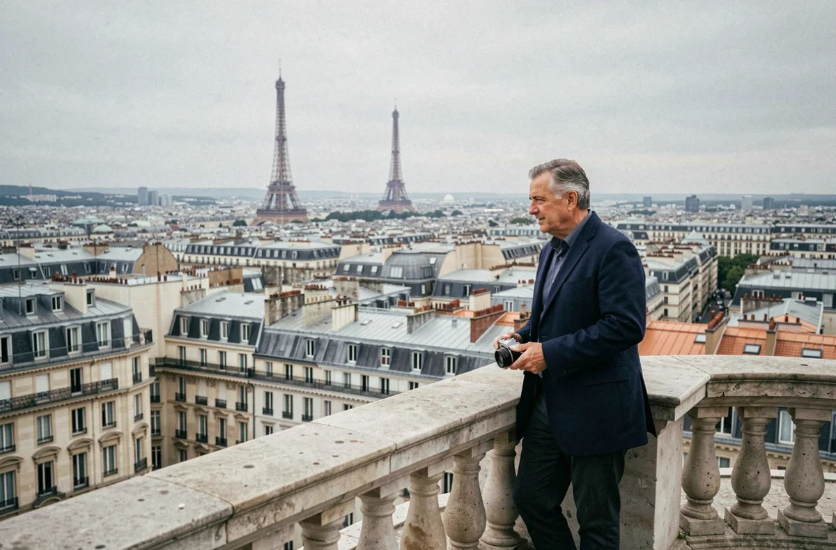 Vue panoramique de Paris depuis la terrasse du Sacré-Cœur à Montmartre avec la Tour Eiffel en arrière-plan